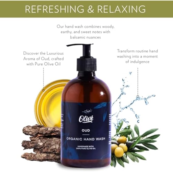OLIVE MADE WITH NATURAL INGREDIENTS 100% PURE E OIL LIQUID HAND WASH 300ML - OUD - Image 5